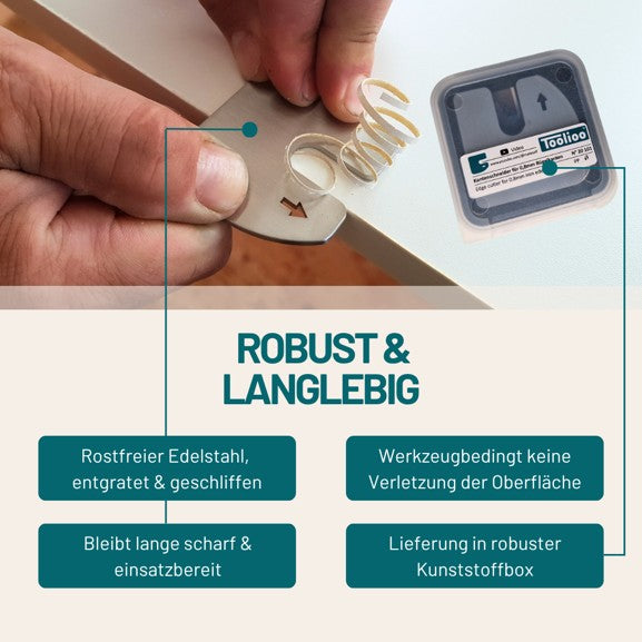 Kantenschneider für Bügelkanten | Bündigschneider für Melamin- und Echtholzkanten bis 0,8 mm | Präzises Schneiden ohne Verletzung der Werkstücke
