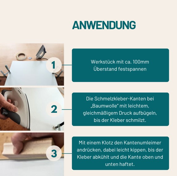 Kantenschneider für Bügelkanten | Bündigschneider für Melamin- und Echtholzkanten bis 0,8 mm | Präzises Schneiden ohne Verletzung der Werkstücke