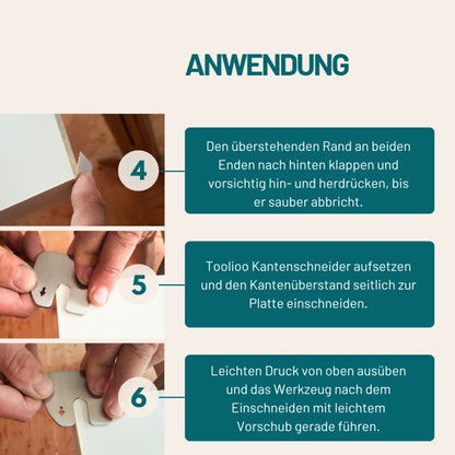 Kantenschneider für Bügelkanten | Bündigschneider für Melamin- und Echtholzkanten bis 0,8 mm | Präzises Schneiden ohne Verletzung der Werkstücke