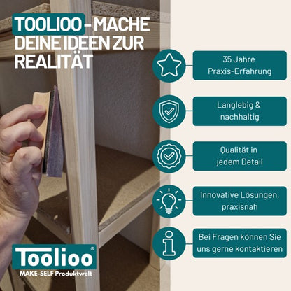 Handschleifklotz mit Klett-Verschluss 115x64x36 mm | Schleifblock aus Buchenholz | Für Klett-Schleifpapier | Ergonomisch & langlebig