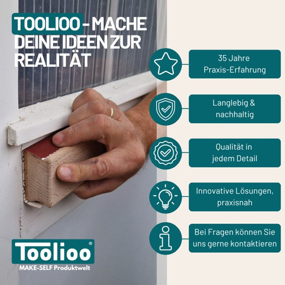 Schleifklotz 115x64x36 mm | Hand-Schleifblock aus Buchenholz mit Korkauflage | Für handelsübliches Schleifpapier (Bogen oder Rollenware) | Ergonomischer Holz-Schleifklotz