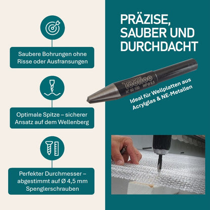 HSS Schälbohrer für Wellplatten WP Ø 9,5 mm