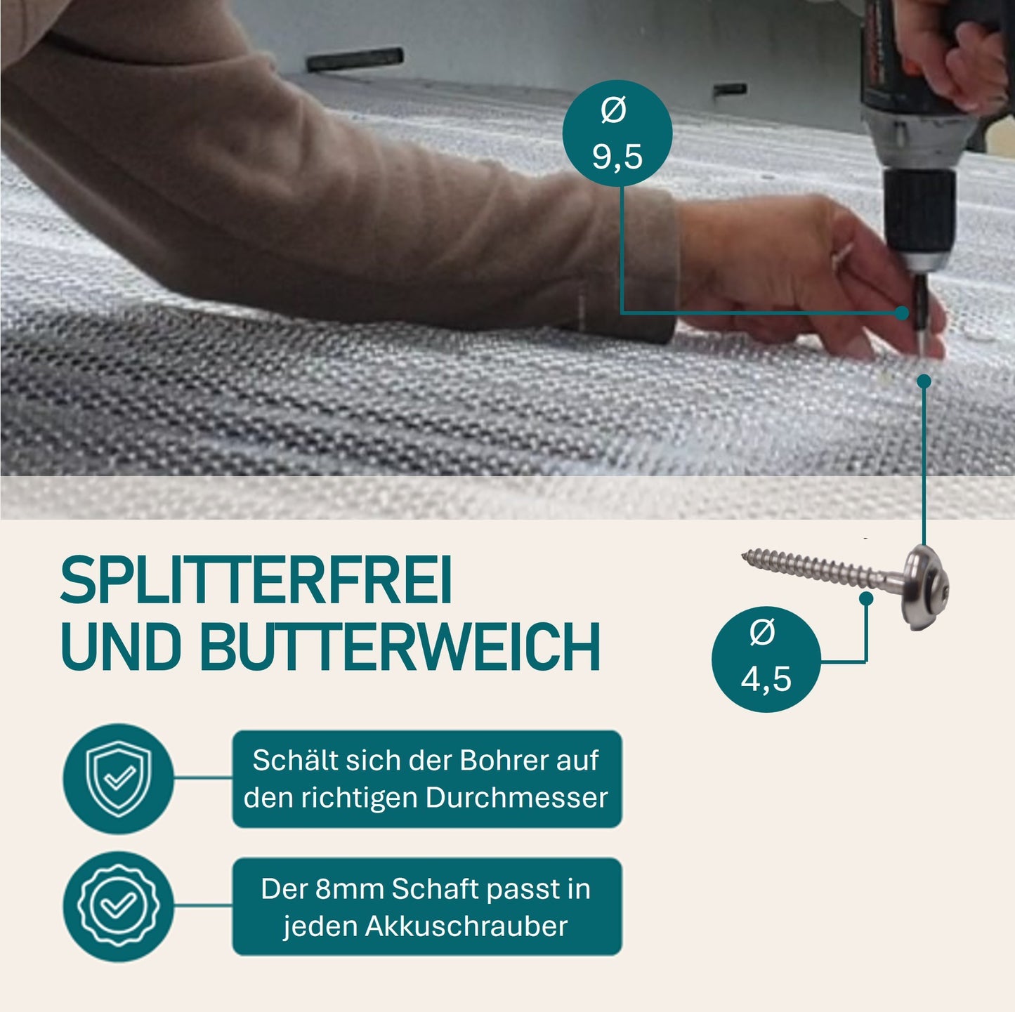 HSS Schälbohrer für Wellplatten WP Ø 9,5 mm